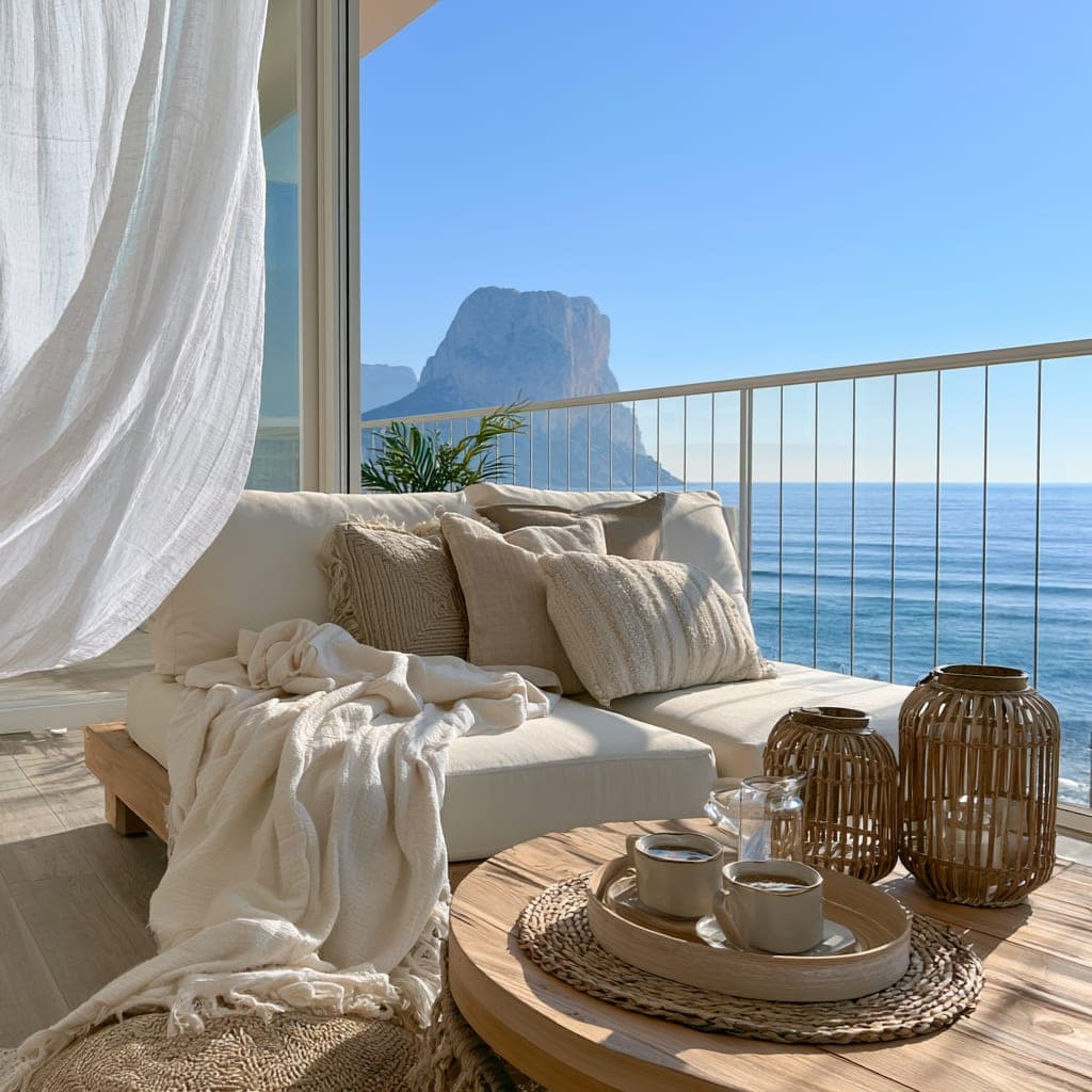 A sea-view terrace on the Costa Blanca with the Peñón de Ifach beyond